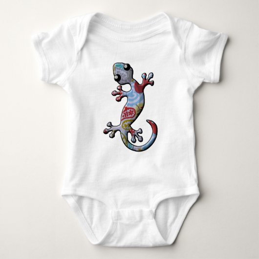 Red Blue Paisly climate Gecko Lizard Romper (Voorkant)