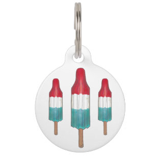 Red Blue Patriotic Rocket Pop Popsiche, 4 juli Huisdierpenning
