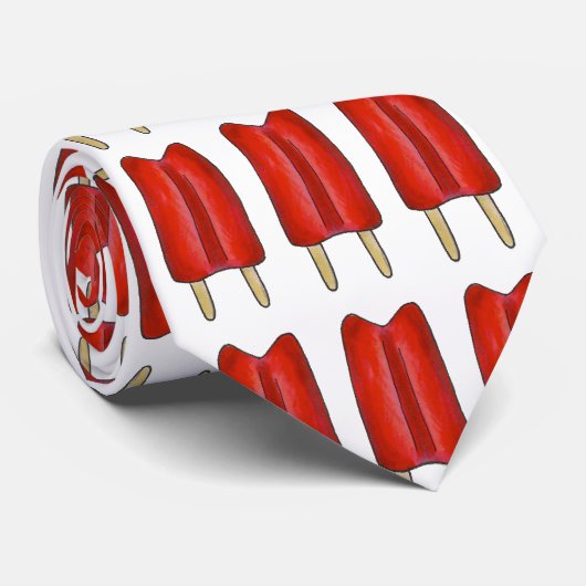 Red Blue Patriotic Twin Pop Popsicles op 4 juli Stropdas (Opgerold)