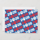 Red & Blue Paw Print Afstuderen Aankondiging (Achterkant)