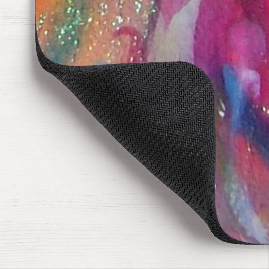 RED BLUE PINK ABSTRACTE WATERVERF Ruby Gemstone Muismat (Hoek)