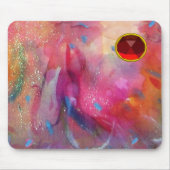 RED BLUE PINK ABSTRACTE WATERVERF Ruby Gemstone Muismat (Voorkant)