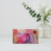 RED BLUE PINK ABSTRACTE WATERVERF Ruby Gemstone Visitekaartje (Staand voorkant)