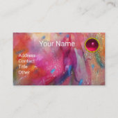 RED BLUE PINK ABSTRACTE WATERVERF Ruby Gemstone Visitekaartje (Voorkant)