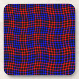 Red Blue Plaid Checker Seamless Pattern Bier Onderzetter