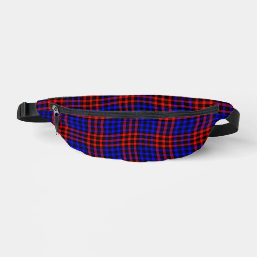 Red Blue Plaid Checker Seamless Pattern Heuptasje (Voorkant)