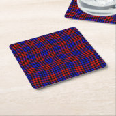 Red Blue Plaid Checker Seamless Pattern Kartonnen Onderzetters (Schuin)