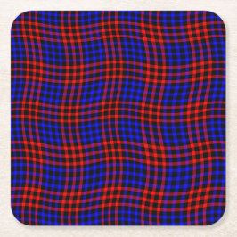 Red Blue Plaid Checker Seamless Pattern Kartonnen Onderzetters