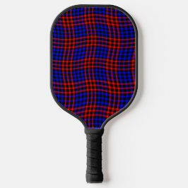 Red Blue Plaid Checker Seamless Pattern Pickleball Paddle