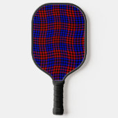 Red Blue Plaid Checker Seamless Pattern Pickleball Paddle (Achterkant)