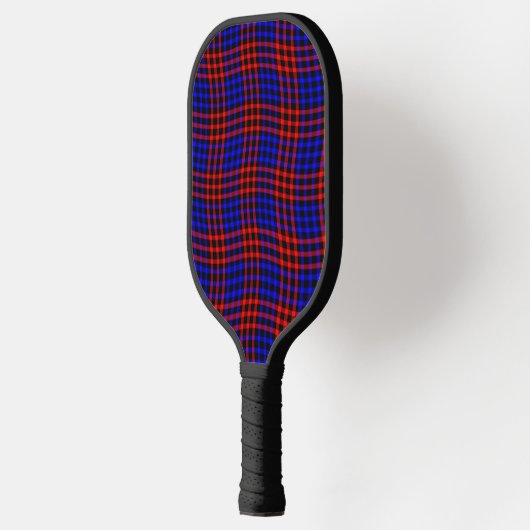 Red Blue Plaid Checker Seamless Pattern Pickleball Paddle (Links)
