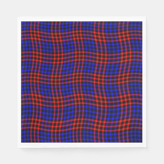 Red Blue Plaid Checker Seamless Pattern Servet (Voorkant)