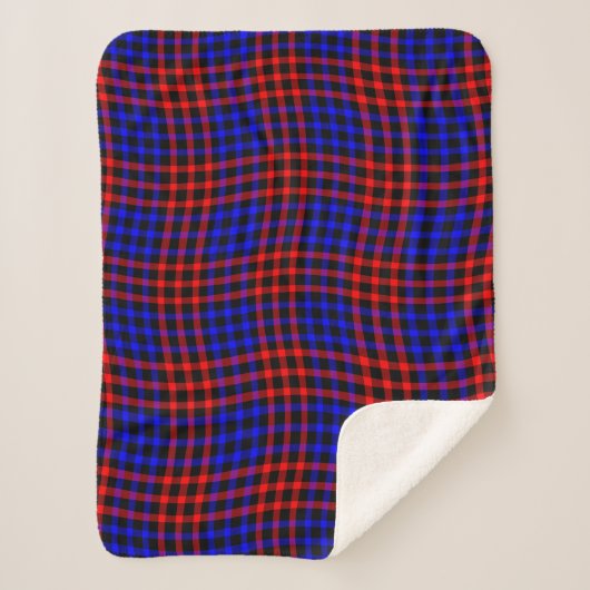 Red Blue Plaid Checker Seamless Pattern Sherpa Deken (Voorkant)
