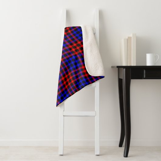 Red Blue Plaid Checker Seamless Pattern Sherpa Deken (In situ)