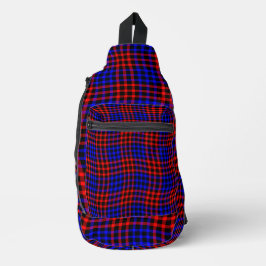 Red Blue Plaid Checker Seamless Pattern Sling Bag