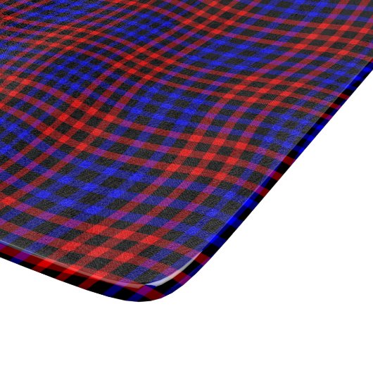 Red Blue Plaid Checker Seamless Pattern Snijplank (Hoek)