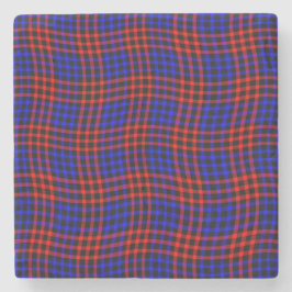 Red Blue Plaid Checker Seamless Pattern Stenen Onderzetter