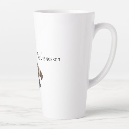 Red Blue Plaid Christmas Snowman Latte Mok (Rechts)