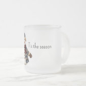 Red Blue Plaid Christmas Snowman Matglas Koffiemok (Voorkant rechts)