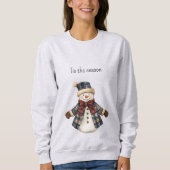 Red Blue Plaid Christmas Snowman Trui (Voorkant)