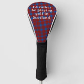 Red Blue Plaid Spelen Golf in Schotland Golfheadcover (Voorkant)