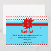 Red Blue Polka Dots Hartelijk dank Bedankkaart (Voorkant / Achterkant)