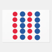 Red Blue Polka Dots Pattern White kleurrijk helder Inpakpapier Vel (Voorkant 3)