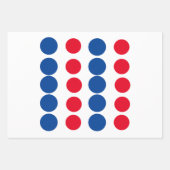 Red Blue Polka Dots Pattern White kleurrijk helder Inpakpapier Vel (Voorkant 2)