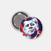 Red Blue Pop Art JFK John F. Kennedy Magneet (Voorkant / Achterkant)