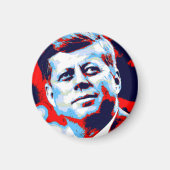 Red Blue Pop Art JFK John F. Kennedy Magneet (Voorkant)