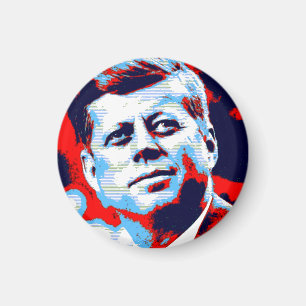 Red Blue Pop Art JFK John F. Kennedy Magneet