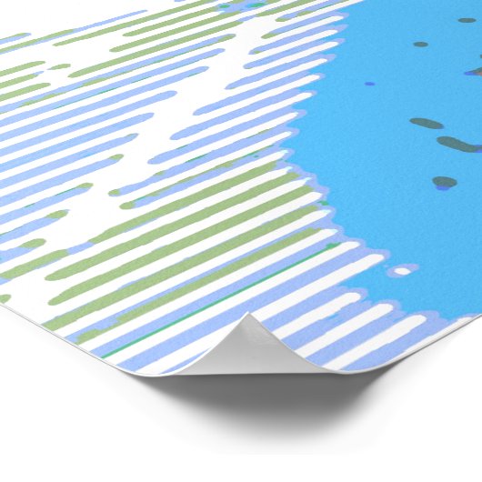 Red Blue Pop Art JFK John F. Kennedy Poster (Hoek)