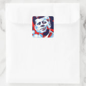 Red Blue Pop Art JFK John F. Kennedy Vierkante Sticker (Tas)