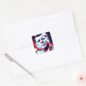 Red Blue Pop Art JFK John F. Kennedy Vierkante Sticker (Envelop)