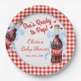 Red & Blue Ready to Pop Baby Shower  Papieren Bordje