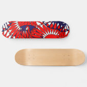 Red Blue Retro Pattern Skateboard (Horizontaal)