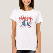 Red & Blue Sparkler 4 juli Viering T-shirt (Voorkant)