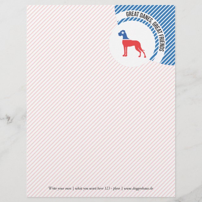 Red Blue Star Great Dane (Voorkant)