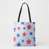 Red & Blue Stars Canvas tas (Voorkant)
