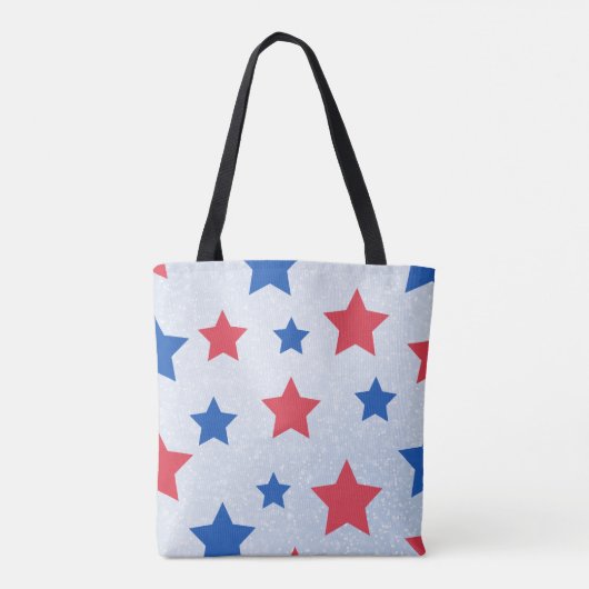 Red & Blue Stars Canvas tas (Achterkant)