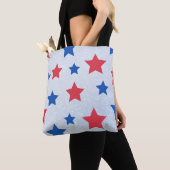 Red & Blue Stars Canvas tas (Dichtbij)