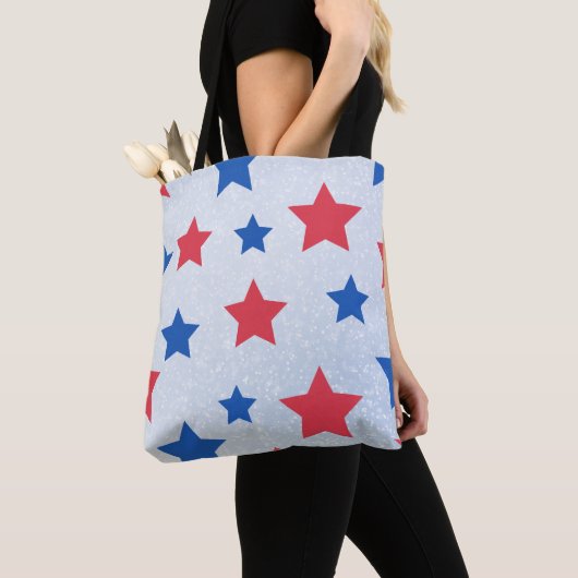 Red & Blue Stars Canvas tas (Dichtbij)