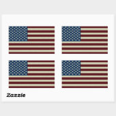 Red & Blue Stars & Stripes Amerikaanse vlaggen Ver Rechthoekige Sticker (Vel)
