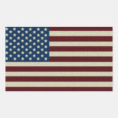 Red & Blue Stars & Stripes Amerikaanse vlaggen Ver Rechthoekige Sticker (Voorkant)