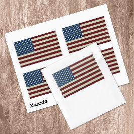 Red & Blue Stars & Stripes Amerikaanse vlaggen Ver Rechthoekige Sticker