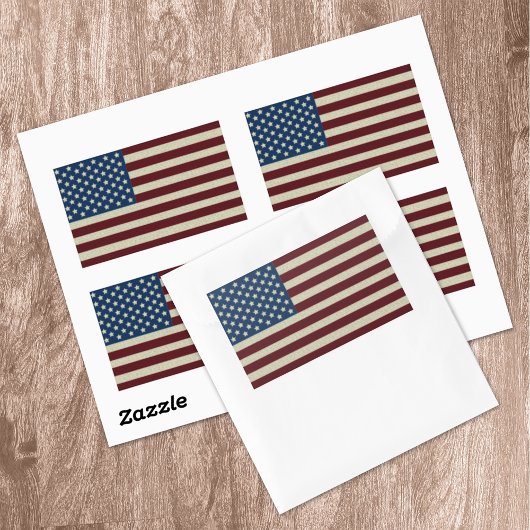 Red & Blue Stars & Stripes Amerikaanse vlaggen Ver Rechthoekige Sticker