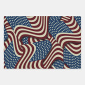 Red & Blue Stars & Stripes Verenigde Staten Amerik Inpakpapier Vel (Voorkant)