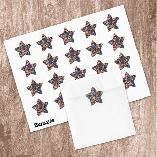 Red & Blue Stars & Stripes Verenigde Staten Amerik Ster Sticker