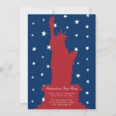 Red Blue Stars Vrijheidsbeeld op 4 juli Kaart (Voorkant)