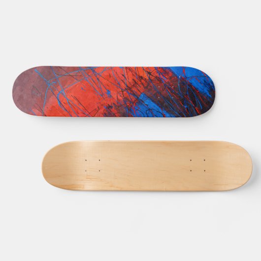 Red Blue Static Grunge Skateboard (Horizontaal)